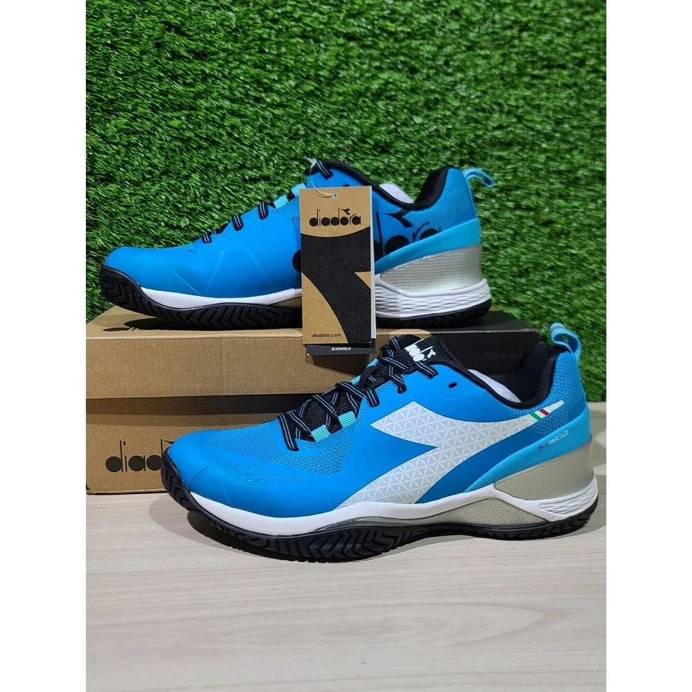 Diadora Blushield Torneo Tennis Shoes - blue jewel/white/black US Men's 9 NEW